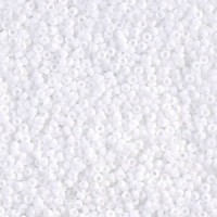 Miyuki rocailles kralen 15/0 - Matted opaque white 15-402F